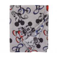 Disney Mickey Mouse, Grey, Navy And Red Super Soft Plush Baby Blanket, Grey, Nay, Red