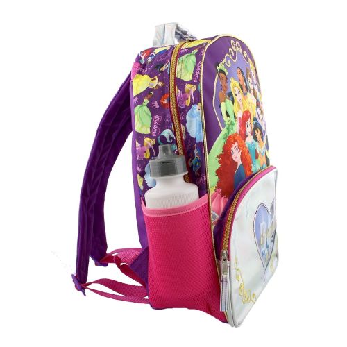 디즈니 Disney Princess Girls 16 Inch School Backpack Bag (One Size, Purple/Pink)