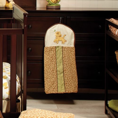 디즈니 Disney Lion King Simbas Wild Adventure Appliqued Diaper Stacker, Ivory, Brown, Sage, Tan