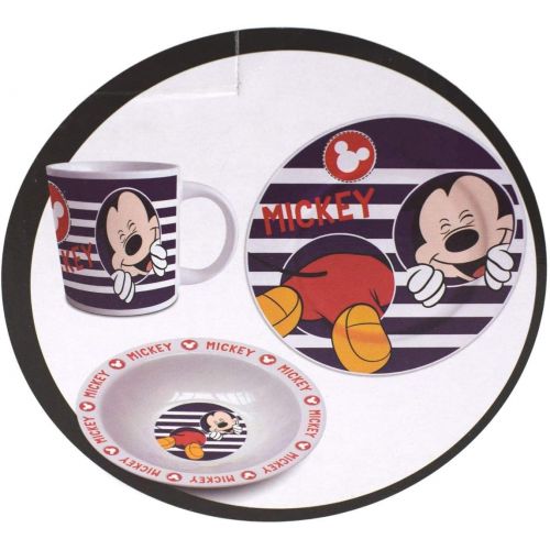 디즈니 Disney Mickey Mouse Geschirrset Porzellan Geschenkset 3teilig
