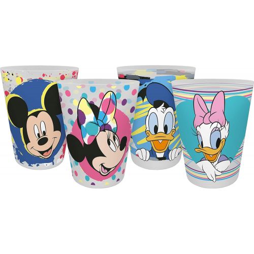 디즈니 Disney Mickey Mouse 13071 Micky & Minnie, Donald & Daisy Mehrwegbecher, Trinkbecher, Plastikbecher, Becherset, PP, 300 milliliters, Mehrfarbig