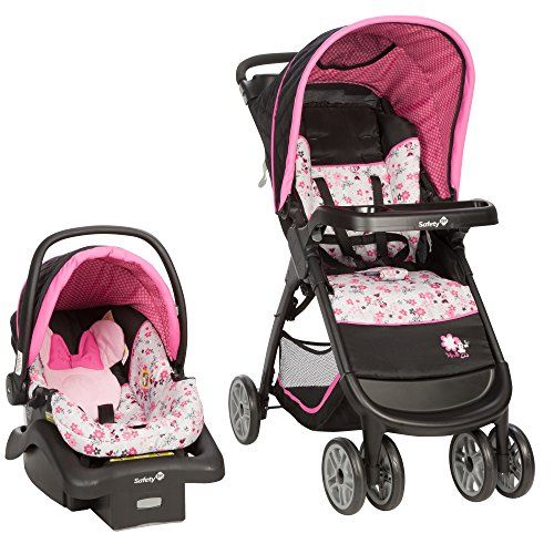 디즈니 [아마존베스트]Disney Baby Minnie Mouse Amble Quad Travel System Stroller with OnBoard 22 LT Infant Car Seat...