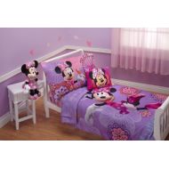 [아마존베스트]Disney 4 Piece Minnies Fluttery Friends Toddler Bedding Set, Lavender