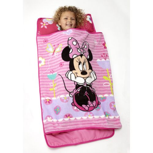 디즈니 [아마존베스트]Disney Minnie Mouse Toddler Rolled Nap Mat, Sweet as Minnie