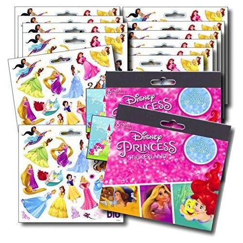 디즈니 [아마존베스트]DISNEY PRINCESS Stickers Party Favors - Bundle of 12 Sheets 240+ Stickers plus 2 Specialty Stickers!