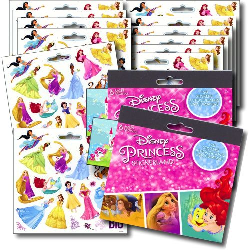 디즈니 [아마존베스트]DISNEY PRINCESS Stickers Party Favors - Bundle of 12 Sheets 240+ Stickers plus 2 Specialty Stickers!