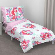 [아마존베스트]Disney Ariel Sea Garden 4 Piece Toddler Bed Set, Pink and Aqua/Orange/White