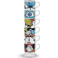 [아마존베스트]Walt Disney. Pack of 6 coffee cups. Original disney Cafe Espresse Tassen with Metalrack 6 pieces Mickey & Minnie Mouse in love