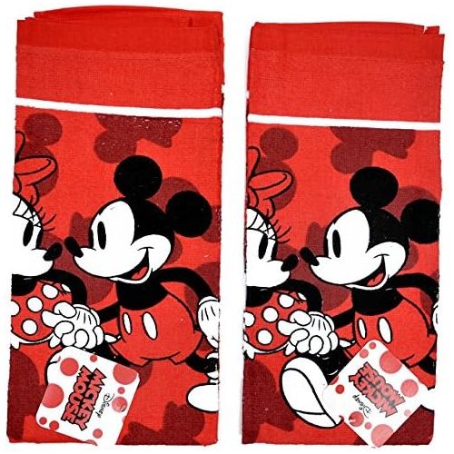 디즈니 [아마존베스트]Disney Dish Towels 2 Piece Set Kitchen Cloth (Mickey Minnie Red)