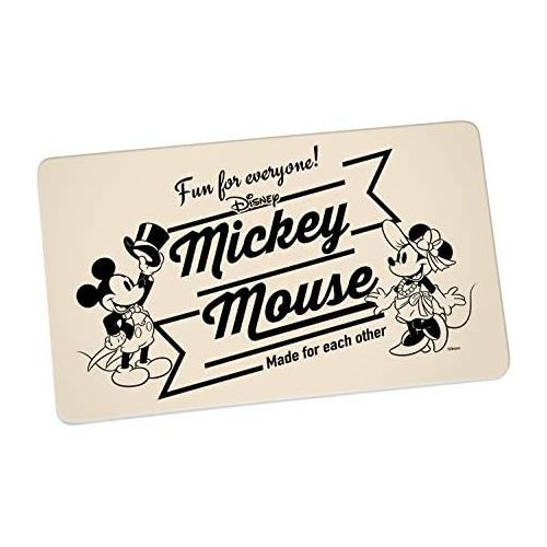 디즈니 [아마존베스트]Disney Mickey Mouse 13758 Disney Mickey & Minnie Vintage Fun for Everyone Bread Board Breakfast Board Board Melamine Beige