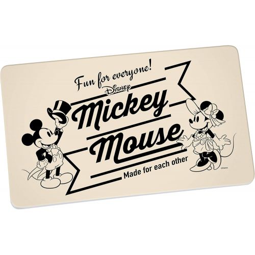 디즈니 [아마존베스트]Disney Mickey Mouse 13758 Disney Mickey & Minnie Vintage Fun for Everyone Bread Board Breakfast Board Board Melamine Beige