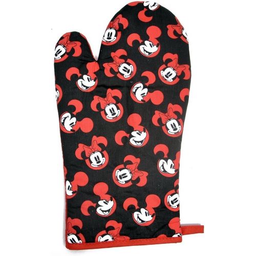 디즈니 [아마존베스트]Disney Oven Mitt Pot Holder & Dish Towel 3 pc Kitchen Set (Mickey Minnie Red)