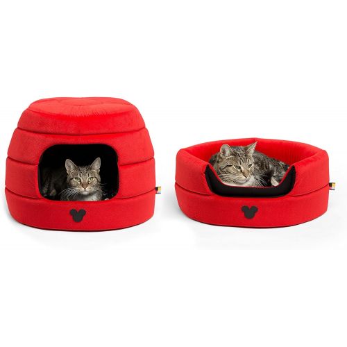 디즈니 [아마존베스트]Disney Mickey Mouse 2-in-1 Honeycomb Hut Cuddler in Mickey Bobble (Dog Bed / Cat Bed)