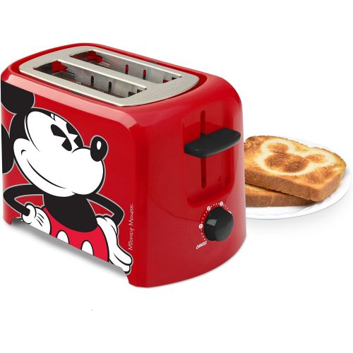 디즈니 [아마존베스트]Disney DCM-21 Mickey Mouse 2 Slice Toaster, Red/Black, 1,