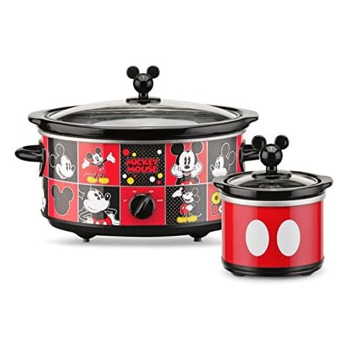 디즈니 [아마존베스트]Disney DCM-502 Mickey Mouse Oval Slow Cooker with 20-Ounce Dipper, 5-Quart, Red/Black