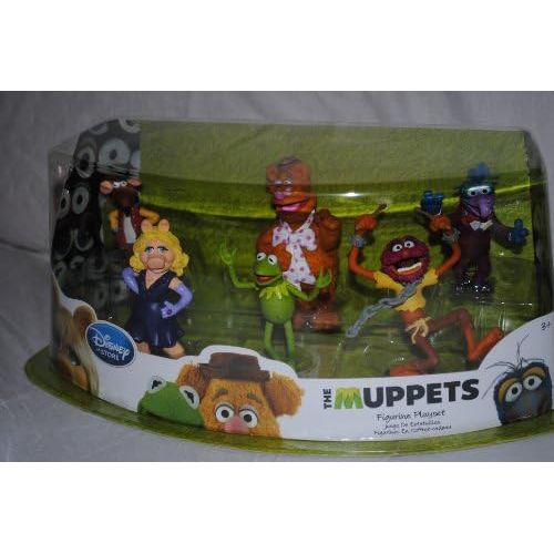 디즈니 [아마존베스트]Disney Muppets Movie Exclusive Figurine Playset PVC 6Pack Miss Piggy, Kermit, Fozzie, Animal, Gonzo and Rizzo