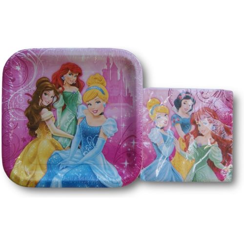 디즈니 [아마존베스트]Disney Princess Party Supply Kit - Napkins and Plates by Disney