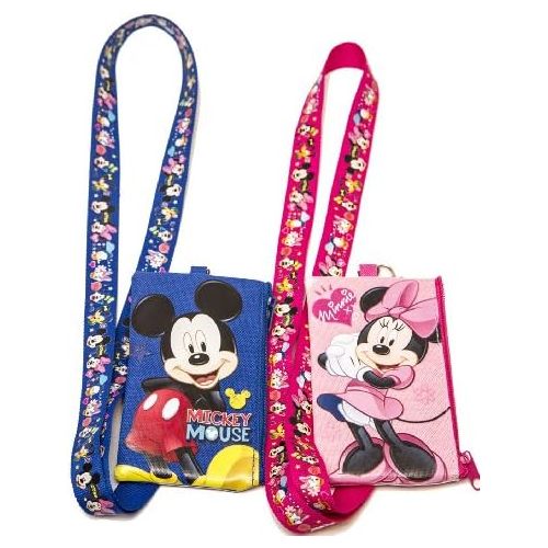 디즈니 [아마존베스트]Disney Set of 2 Mickey and Minnie Mouse Lanyards with Detachable Coin Purse by n/a