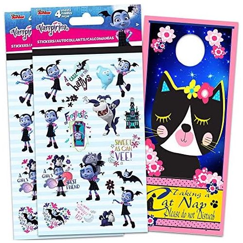 디즈니 [아마존베스트]Disney Vampirina Stickers Party Supplies Pack ~ Bundle Includes Over 120 Vampirina Stickers with Separately Licensed Door Hanger (8 Vampirina Party Favors Sticker Sheets)