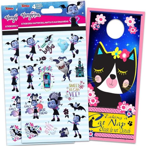 디즈니 [아마존베스트]Disney Vampirina Stickers Party Supplies Pack ~ Bundle Includes Over 120 Vampirina Stickers with Separately Licensed Door Hanger (8 Vampirina Party Favors Sticker Sheets)