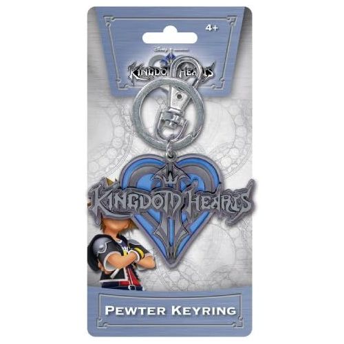 디즈니 [아마존베스트]Disney Kingdom Hearts Logo Blue Heart Pewter Key Ring