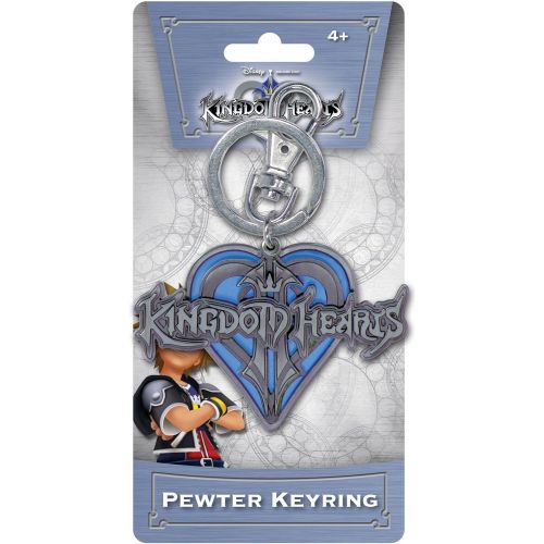 디즈니 [아마존베스트]Disney Kingdom Hearts Logo Blue Heart Pewter Key Ring