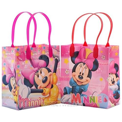 디즈니 [아마존베스트]Disney Minnie Mouse Reusable Premium Party Favor Goodie Small Gift Bags 12 (12 Bags)