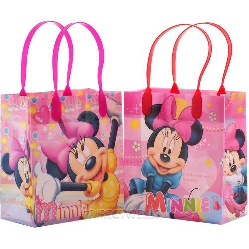 디즈니 [아마존베스트]Disney Minnie Mouse Reusable Premium Party Favor Goodie Small Gift Bags 12 (12 Bags)