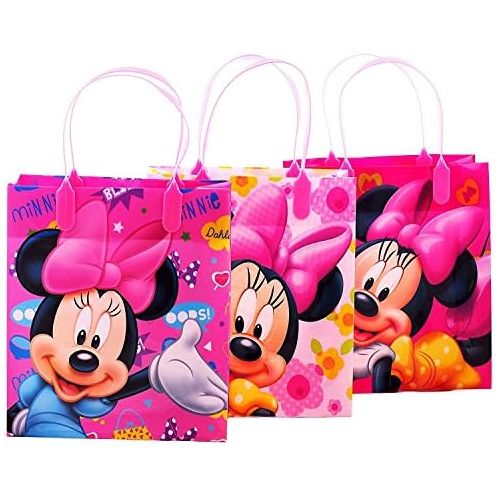 디즈니 [아마존베스트]Disney Minnie Mouse Party Favor Goody Gift Bags - 8 Medium Size (12 Bags)