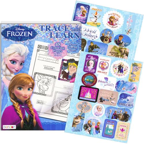디즈니 [아마존베스트]Disney Frozen Coloring Book ~ Trace and Learn Activity Book with Stickers