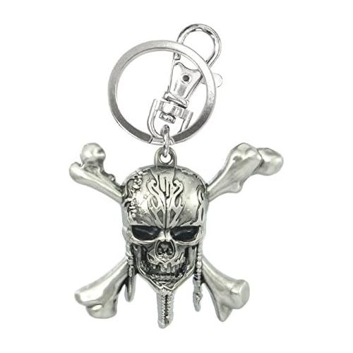 디즈니 [아마존베스트]Disney Pirates of The Caribbean Skull Logo Pewter Key Ring