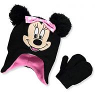 [아마존베스트]Disney Minnie Mouse Big Girls Beanie & Mittens Set - black/pink, one size