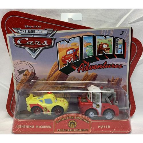 디즈니 [아마존베스트]Disney CARS Mini Adventures Radiator Springs Fire Dept. 2-Pack Lightning McQueen & Mater