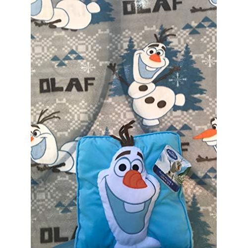 디즈니 [아마존베스트]Disney Frozen All About Olaf 3D Pillow & Throw Blanket 2 Pieces Set