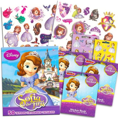 디즈니 [아마존베스트]Disney Sofia The First Stickers & Tattoos Party Favor Set (200 Stickers & 50 Temporary Tattoos)