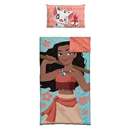 디즈니 [아마존베스트]Disney Moana Slumber Bag with Pillow, Blue (Pack of 1) TK320678T