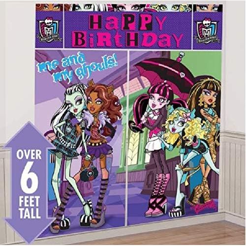 디즈니 [아마존베스트]Disney Monster High Scene Setters Wall Banner Decorating Kit Birthday Party Supplies