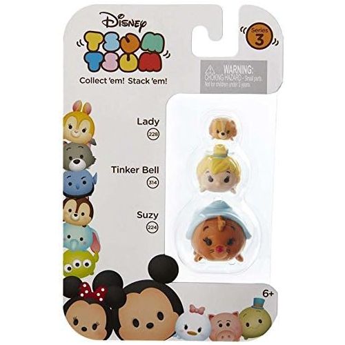 디즈니 [아마존베스트]Disney Tsum Tsum Series 3 Lady, Tinker Bell & Suzy 1 Minifigure 3-Pack #228, 314 & 224
