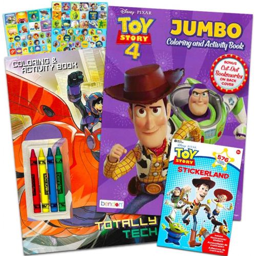 디즈니 [아마존베스트]Disney Pixar Toy Story 4 Coloring and Activity Book Bundle with Crayons and Over 550 Toy Story Stickers (Toy Story Party Supplies)