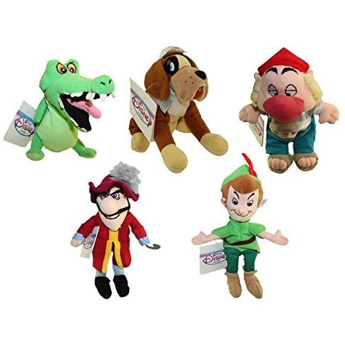 디즈니 [아마존베스트]Disney Collectible Peter Pan Bean Bag Complete Set with Peter Pan, Captain Hook, Nana, Pirate Smee, and Tick Tock Crock