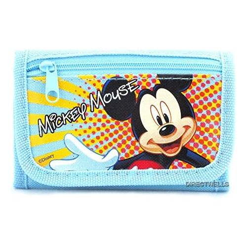 디즈니 [아마존베스트]Disney Mickey Mouse Light Blue Trifold Wallet