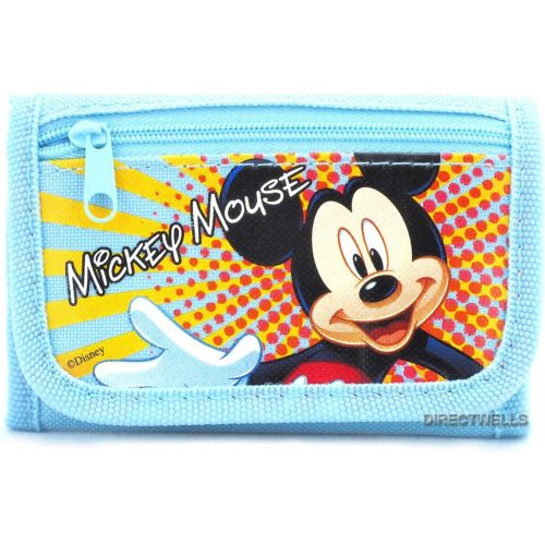 디즈니 [아마존베스트]Disney Mickey Mouse Light Blue Trifold Wallet