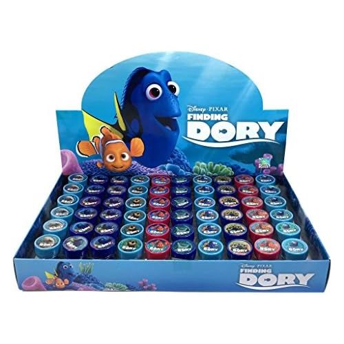 디즈니 [아마존베스트]Disney Finding Dory Self-inking Stamps Birthday Party Favors 60 Pieces (Complete Box)