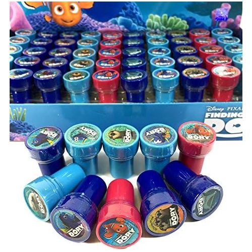 디즈니 [아마존베스트]Disney Finding Dory Self-inking Stamps Birthday Party Favors 60 Pieces (Complete Box)