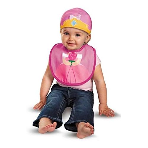 디즈니 [아마존베스트]Disguise Baby Girls Disney Sleeping Beauty Aurora Infant Bib and Hat, Pink/Yellow, 0-6 Months