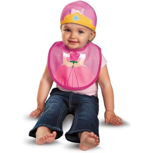 디즈니 [아마존베스트]Disguise Baby Girls Disney Sleeping Beauty Aurora Infant Bib and Hat, Pink/Yellow, 0-6 Months