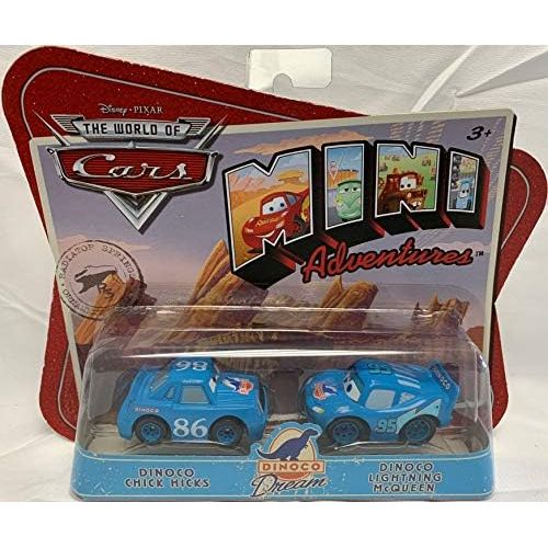 디즈니 [아마존베스트]Disney / Pixar CARS Movie Toy Mini Adventures 2-Pack Dinoco Chick Hicks & Dinoco Lightning McQueen