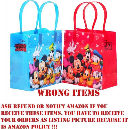 디즈니 [아마존베스트]Disney Mickey Mouse Reusable Party Favor Goodie Small Gift Bags 12 (12 Bags)