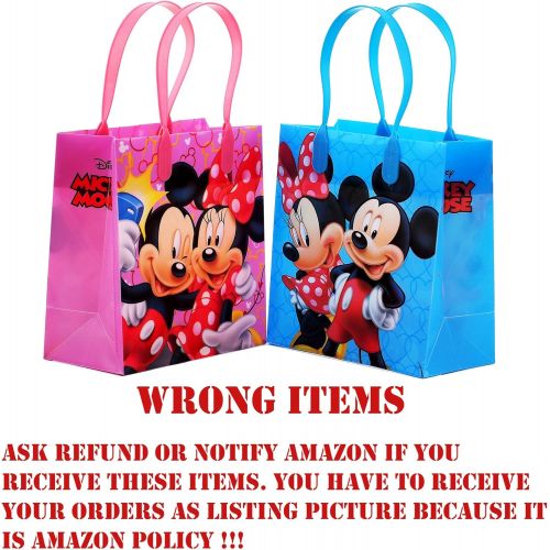 디즈니 [아마존베스트]Disney Mickey Mouse Reusable Party Favor Goodie Small Gift Bags 12 (12 Bags)