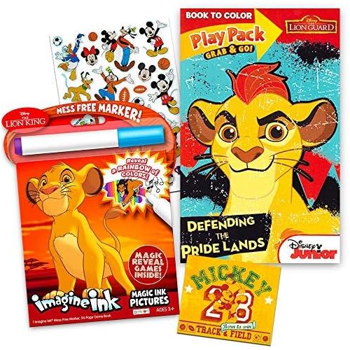 디즈니 [아마존베스트]Disney Lion King Coloring Book Set -- Mess-Free Imagine Ink Book, Play Pack, and Bonus Stickers (Lion King Party Supplies)